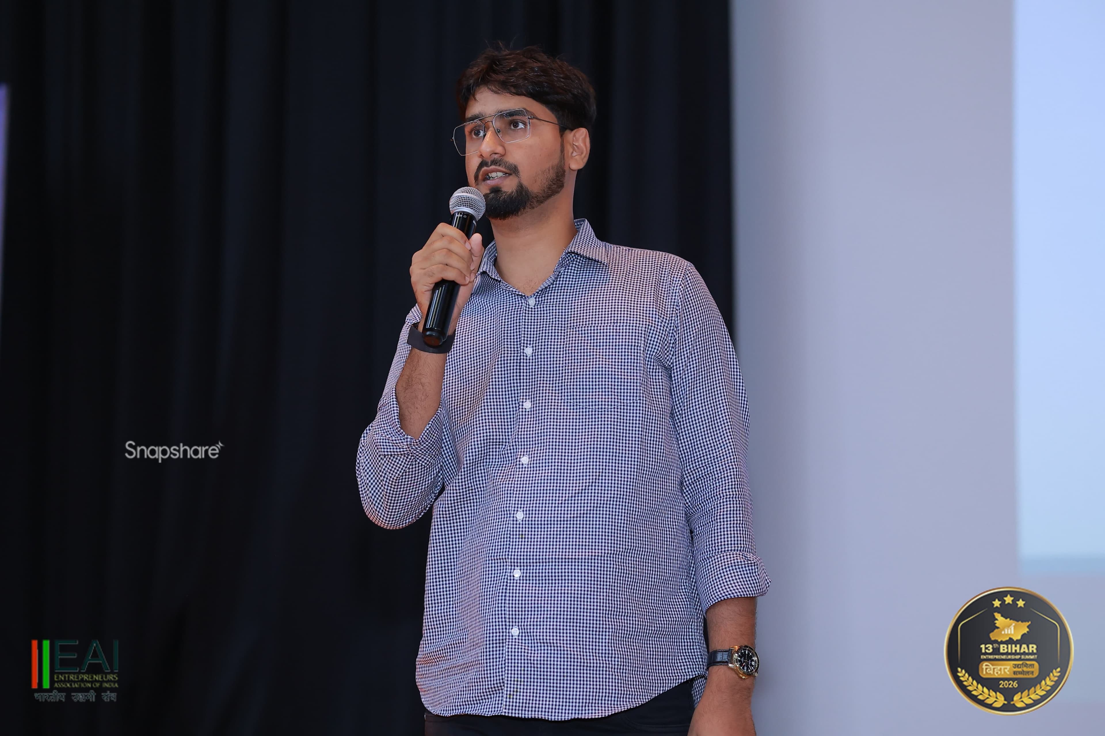 Answering questions from the audience during the pitch
